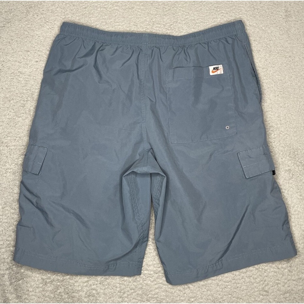 Vintage Y2K Nike Cargo Swimming Trunk Shorts Mens Large Light Blue Corner Swoosh - Picture 7 of 10
